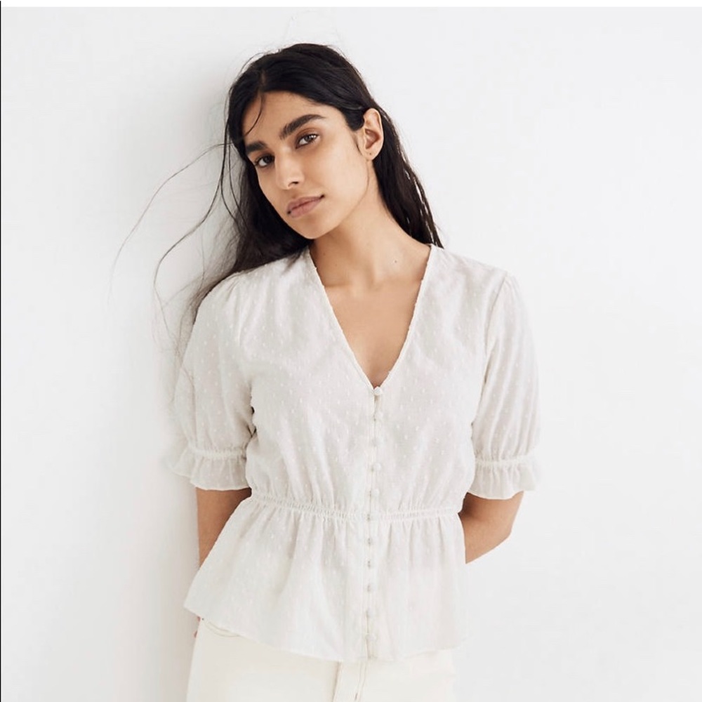 Madewell V-neck Peplum Popover Top